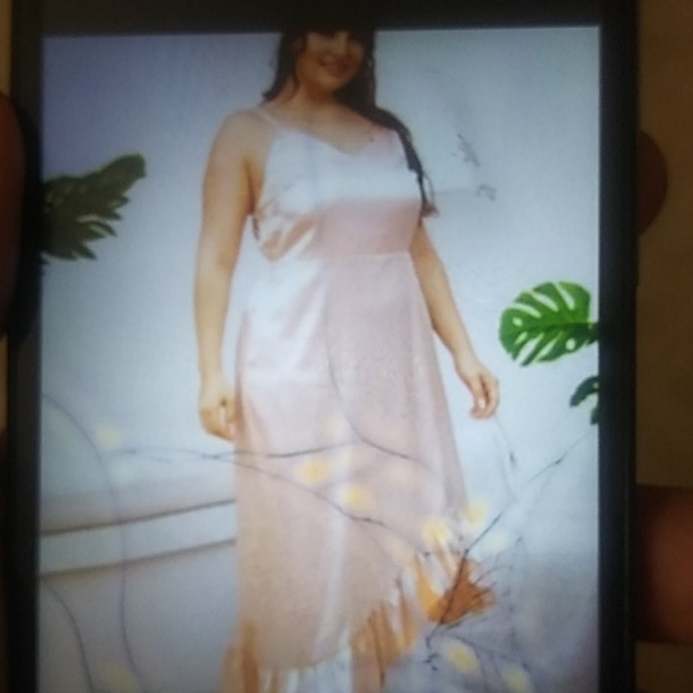Baby pink asymmetrical hem nightgown